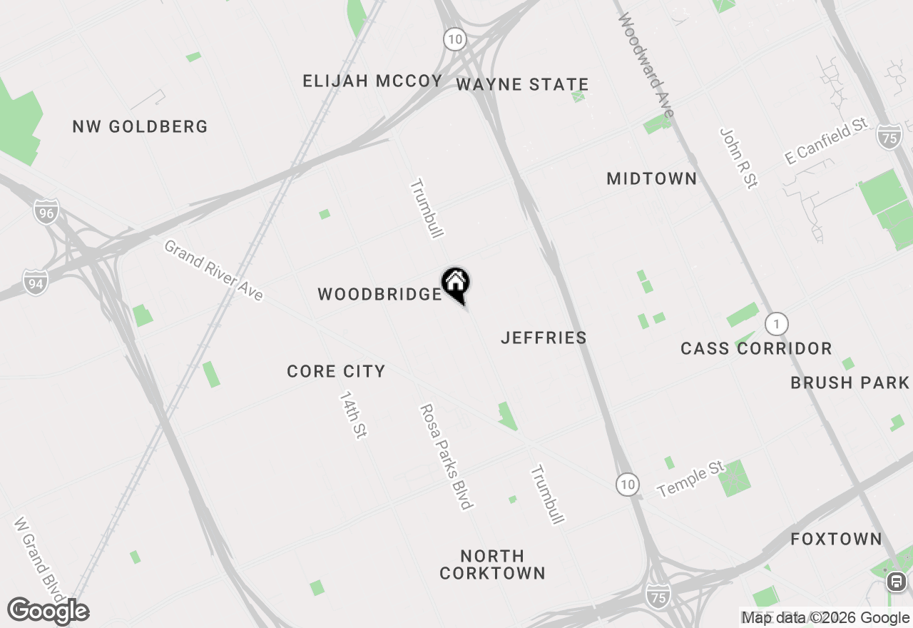 Map of 1535 W Canfield Street #1, Detroit, MI 48208