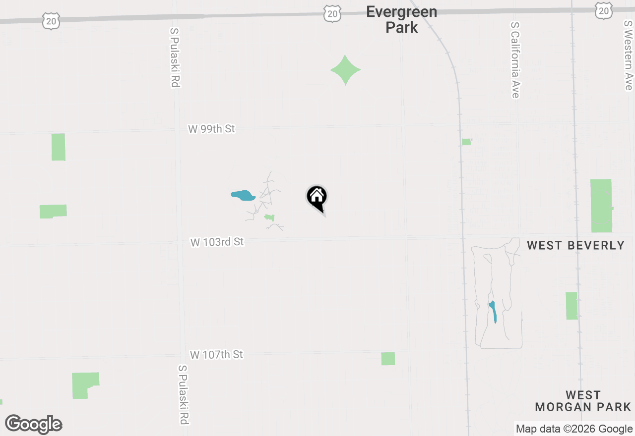 Map of 10208 S Saint Louis Avenue, Evergreen Park, IL 60805
