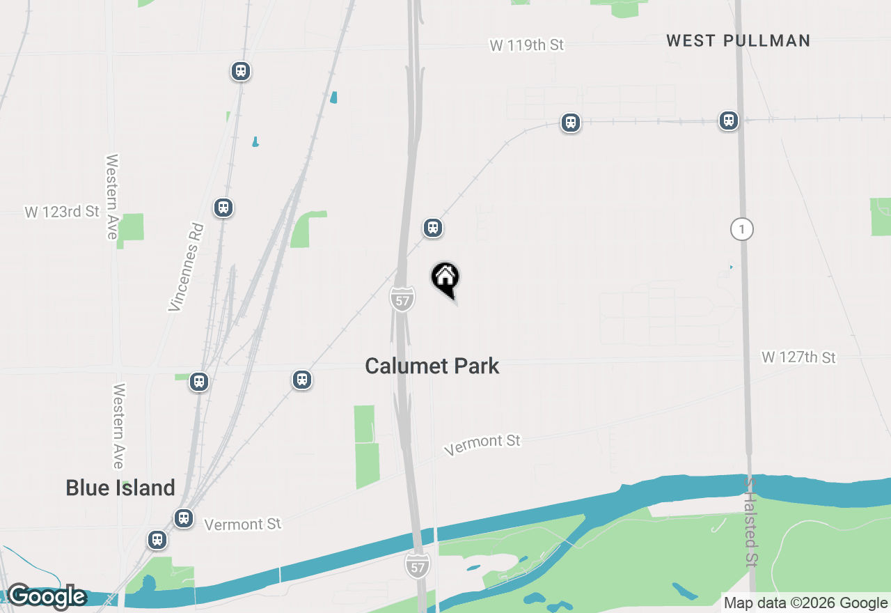 Map of 12528 S Justine Street, Calumet Park, IL 60827