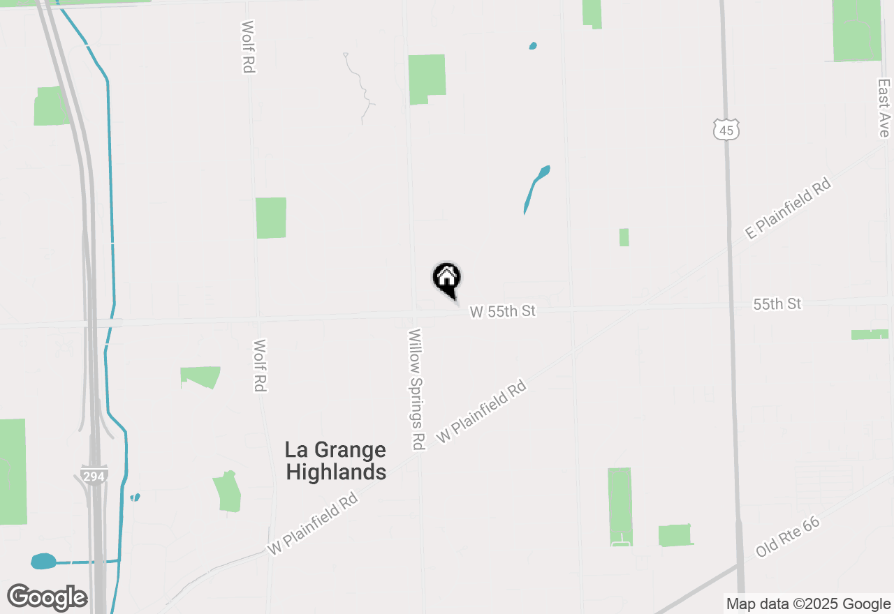 Map of 1326 W 55th Street, La Grange Highlands, IL 60525
