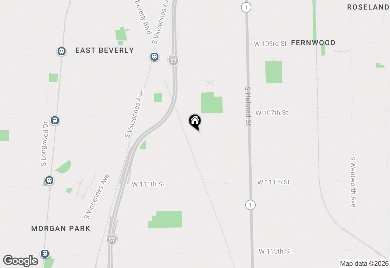 Map of 1073 W 108th Street, Chicago, IL 60643
