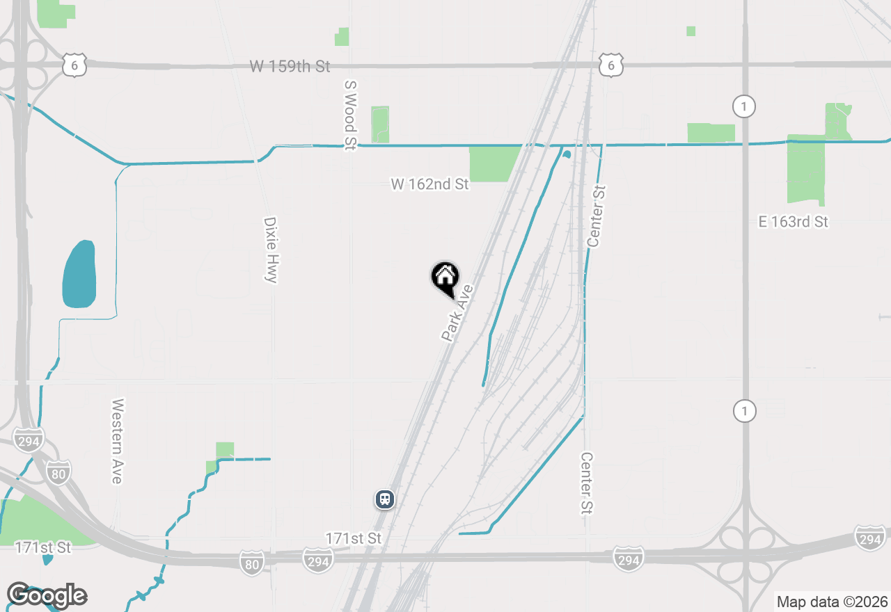 Map of 1537 W 165th Street, Markham, IL 60426