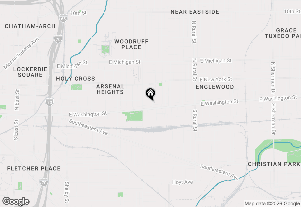 Map of 14 Jefferson Avenue, Indianapolis, IN 46201