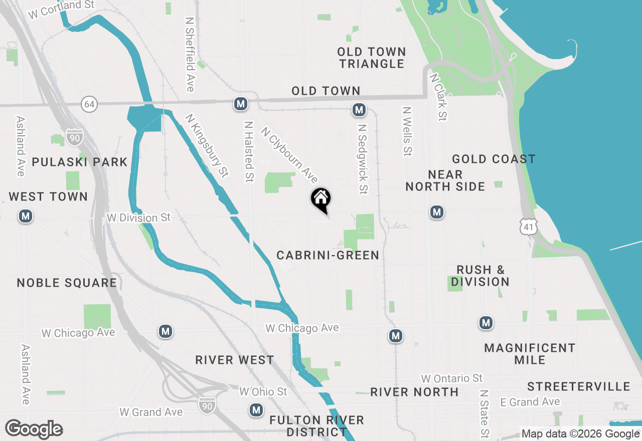 Map of 1159 N Cambridge Avenue #3, Chicago, IL 60610