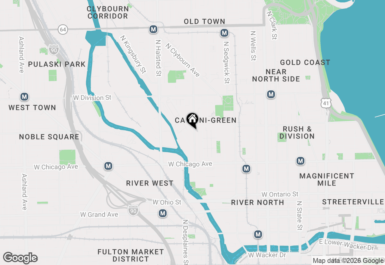 Map of 943 N Crosby Street #405, Chicago, IL 60610