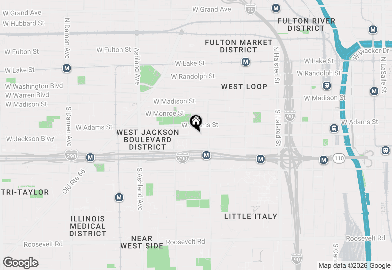 Map of 1242 W Jackson Boulevard #2W, Chicago, IL 60607