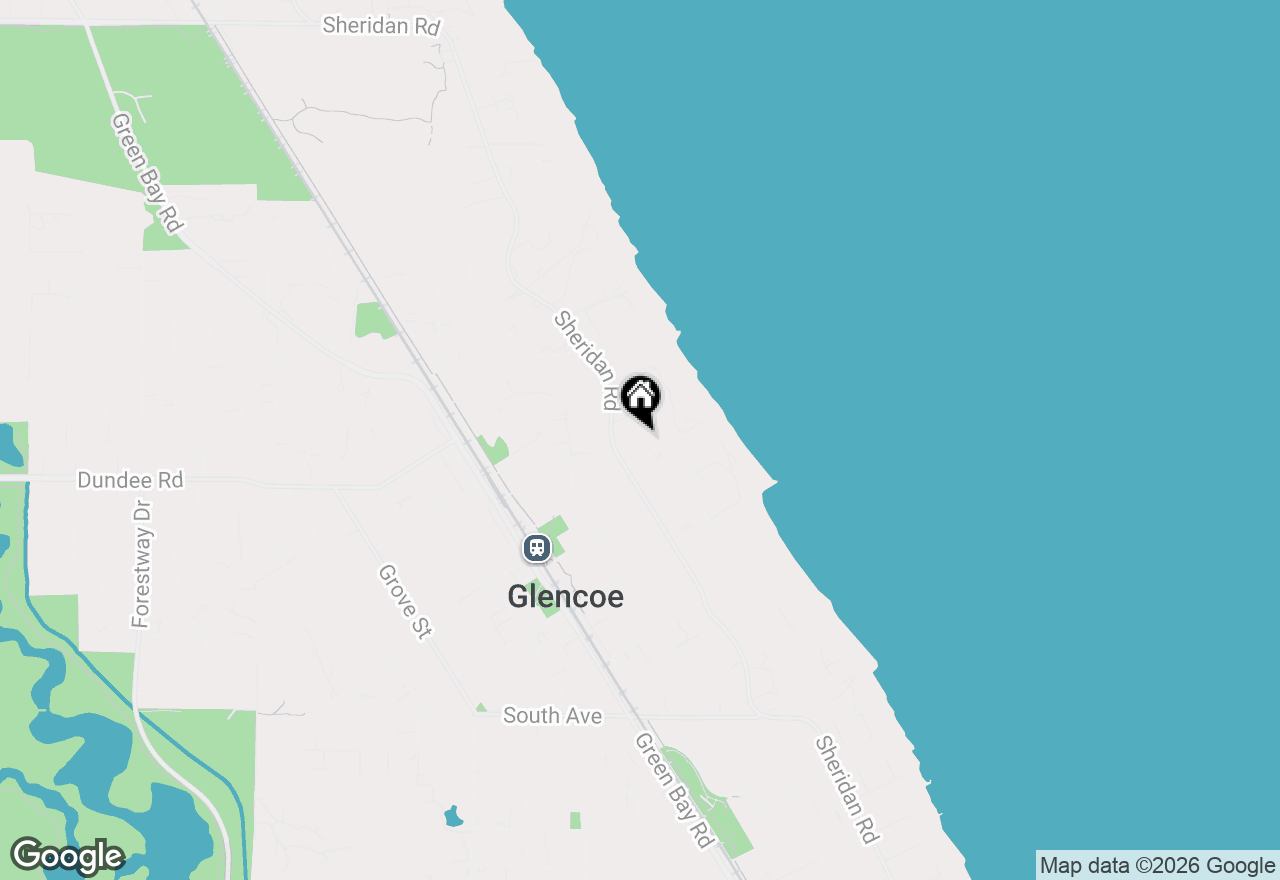 Map of 129 Beach Road, Glencoe, IL 60022