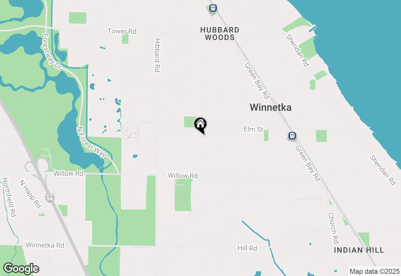 Map of 1101 Oak Street, Winnetka, IL 60093