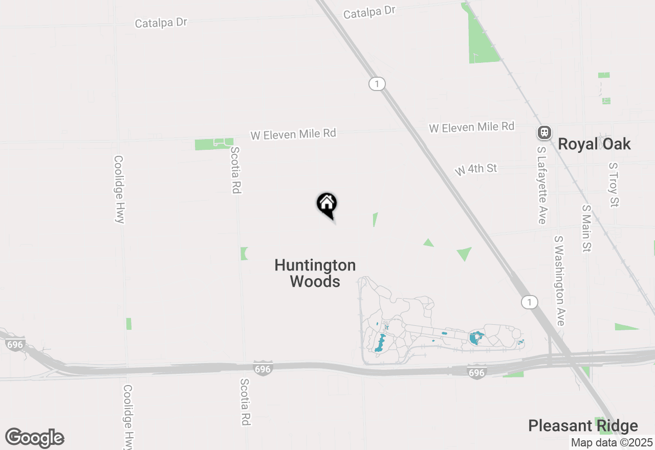 Map of 10136 Elgin Avenue, Huntington Woods, MI 48070