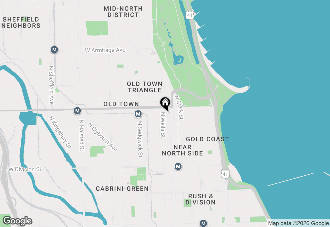 Map of 1539 N Wells Street #4, Chicago, IL 60610