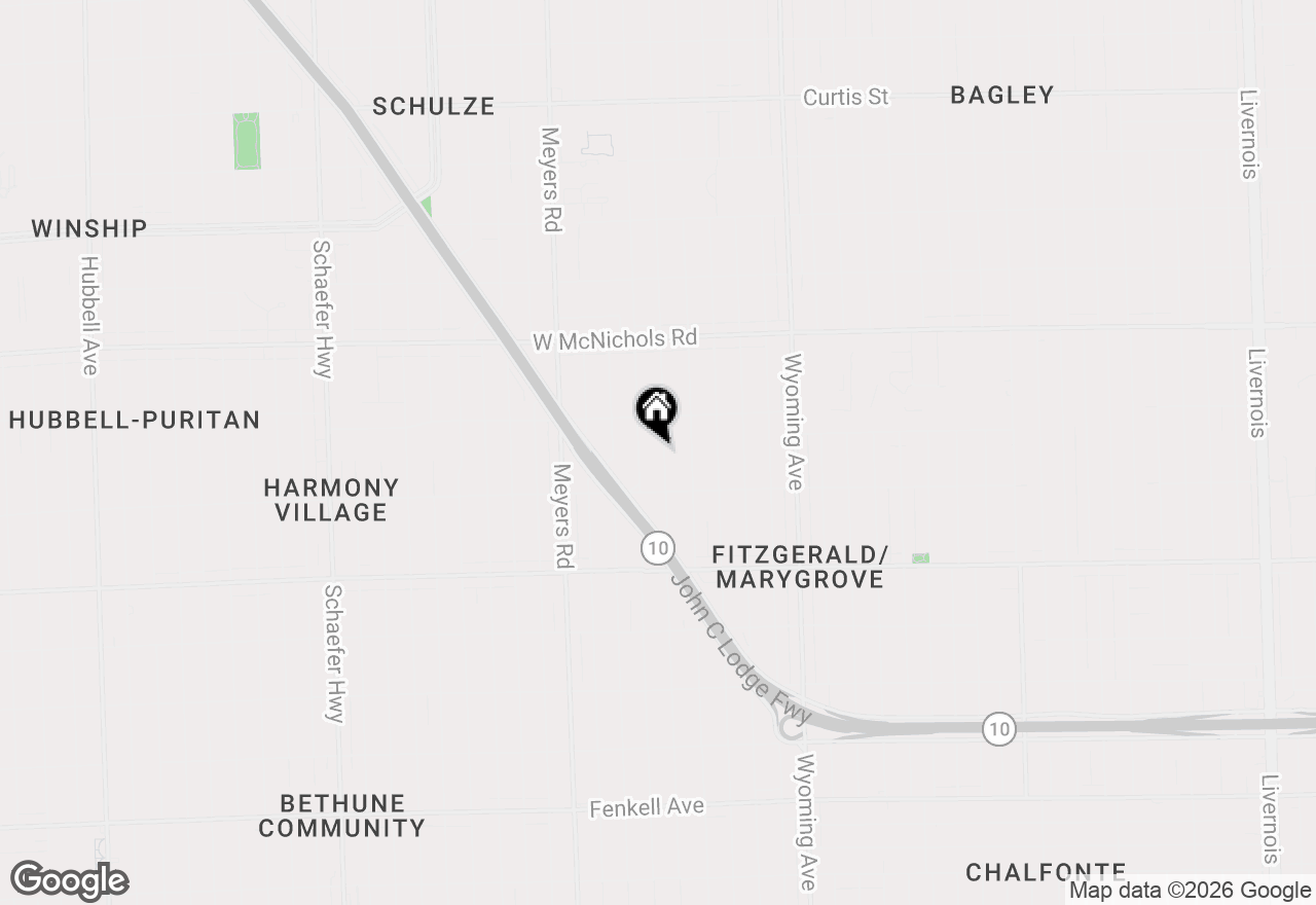 Map of 16581 Mendota Street, Detroit, MI 48221