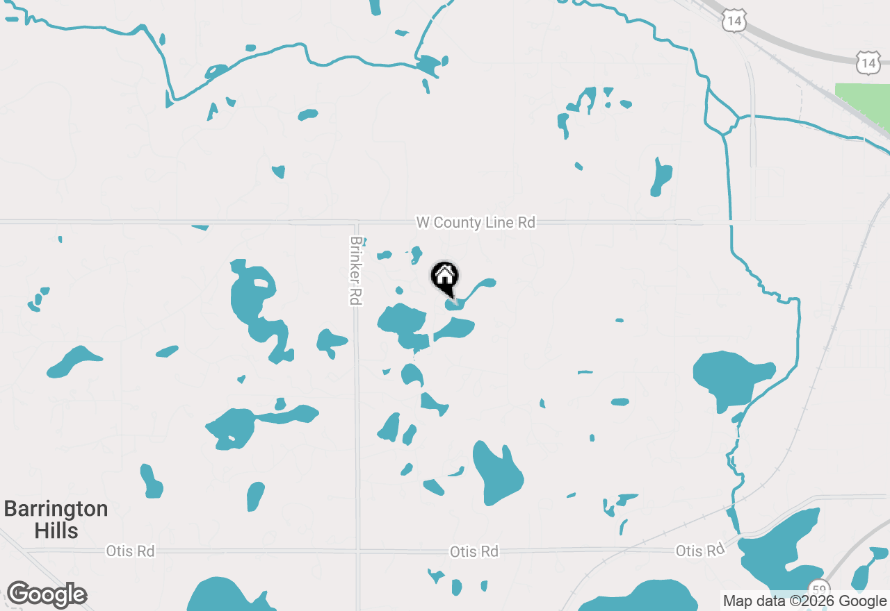 Map of 7 3 Lakes Road, Barrington Hills, IL 60010