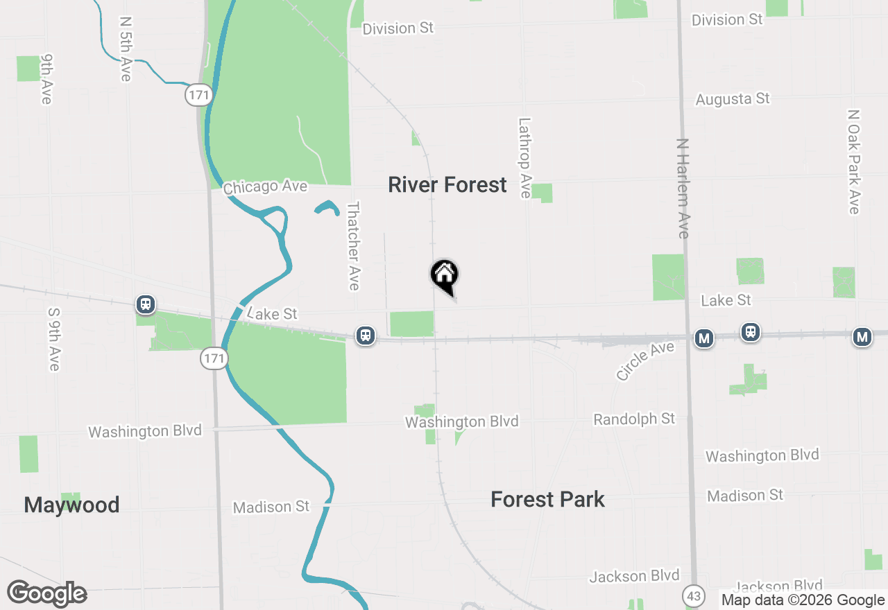 Map of 502 Park Avenue, River Forest, IL 60305