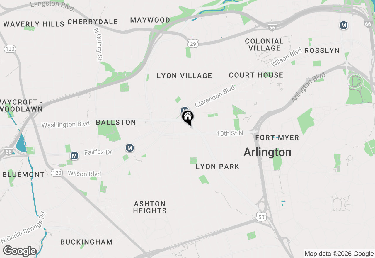 Map of 1020 N Highland Street #423, Arlington, VA 22201