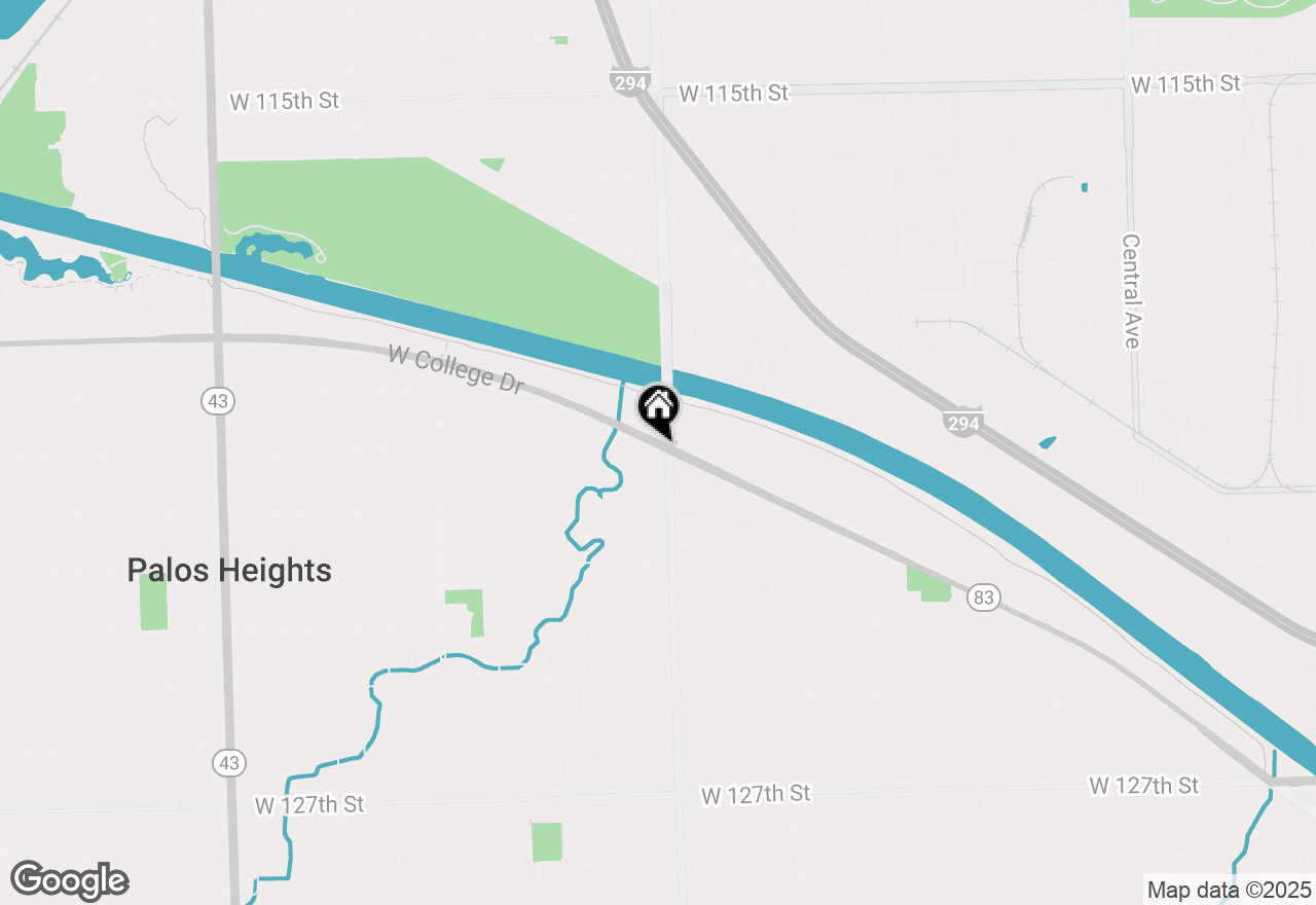Map of 12100 S Ridgeland Avenue, Palos Heights, IL 60463