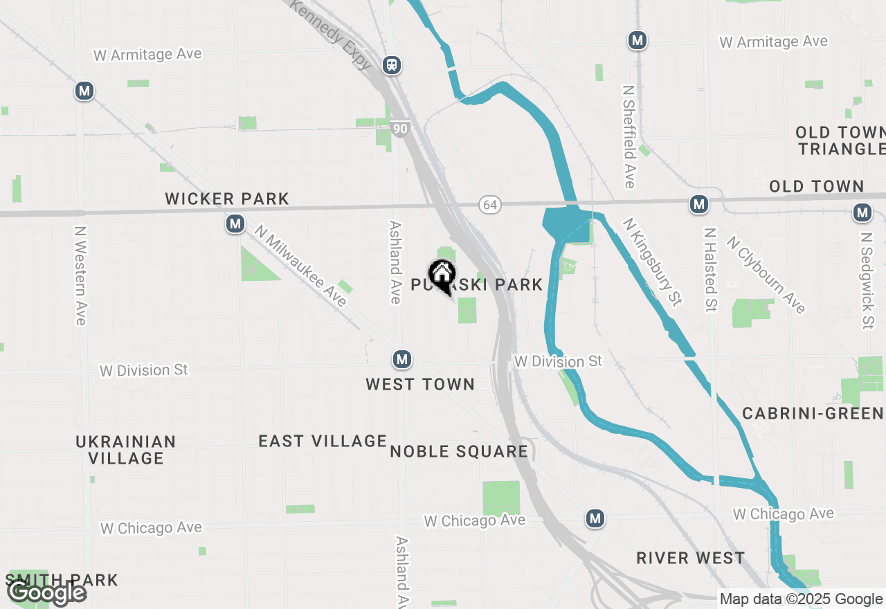 Map of 1335 N Greenview Avenue #1F, Chicago, IL 60642