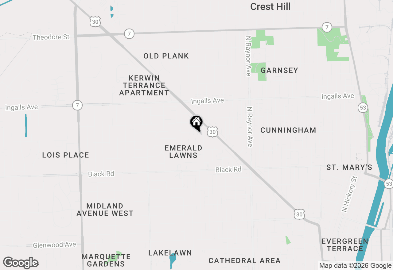 Map of 1106 Roosevelt Avenue, Joliet, IL 60435