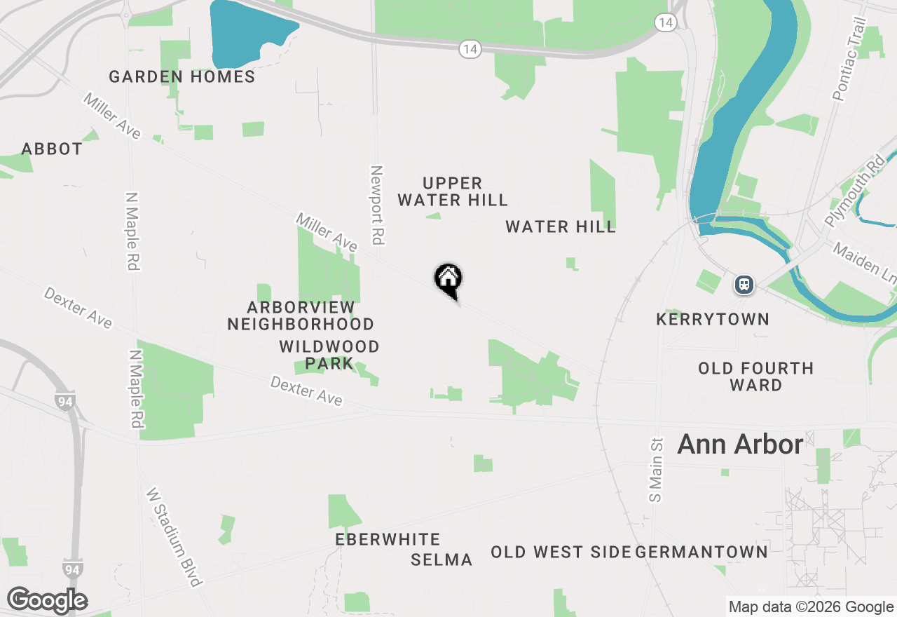 Map of 1106 Paul Street, Ann Arbor, MI 48103