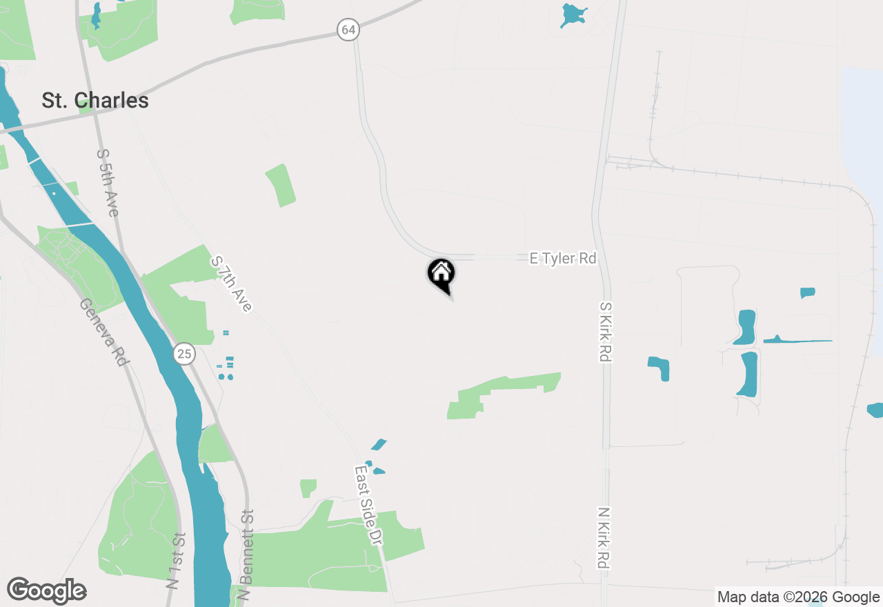 Map of 1602 Larson Avenue, St. Charles, IL 60174