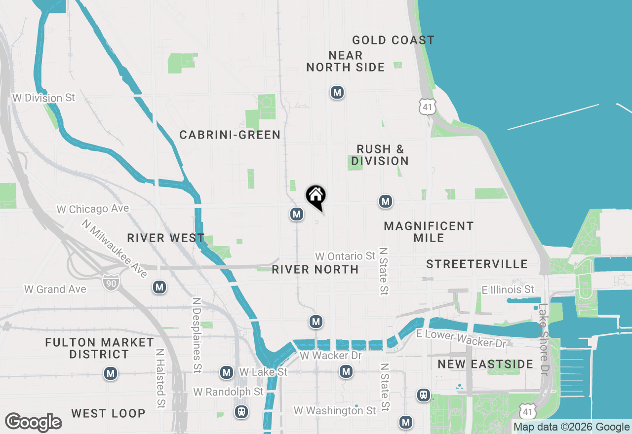 Map of 733 N Wells Street #4, Chicago, IL 60654