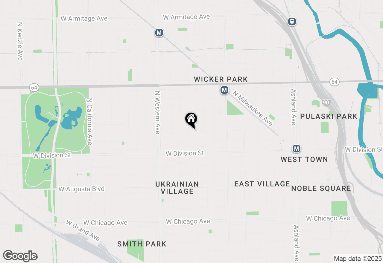 Map of 1312 N Leavitt Street #1, Chicago, IL 60622