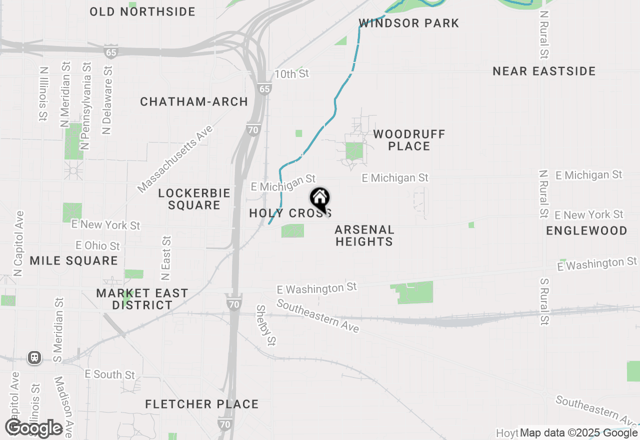 Map of 1314 E New York Street, Indianapolis, IN 46202