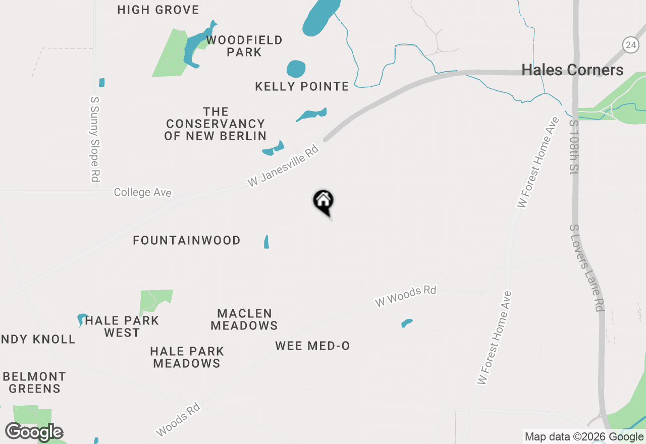 Map of W124S6438 Hawthorne Rd, Muskego, WI 53150