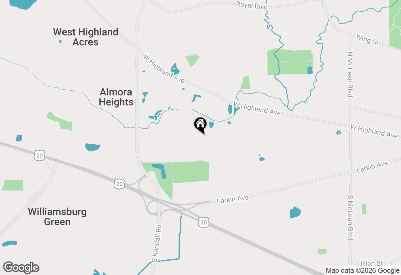 Map of 2205 Country Knoll Lane, Elgin, IL 60123
