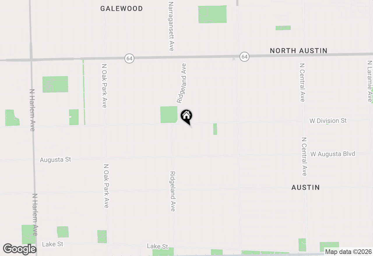 Map of 839 N Harvey Avenue, Oak Park, IL 60302