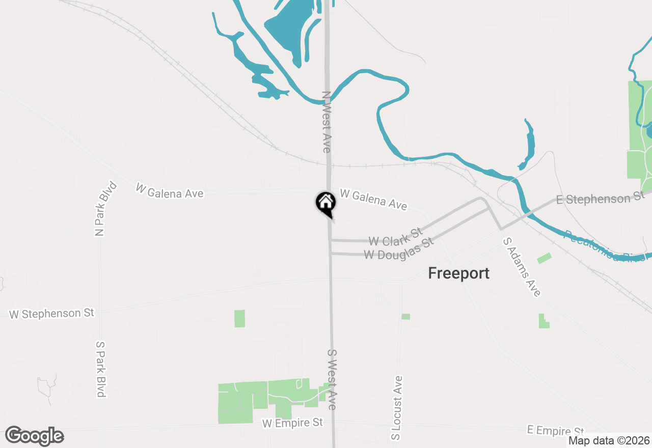 Map of 408 N West Avenue, Freeport, IL 61032