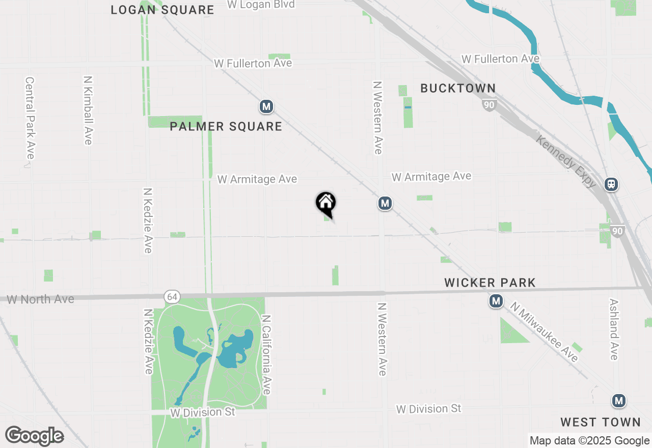 Map of 1823 N Rockwell Street, Chicago, IL 60647