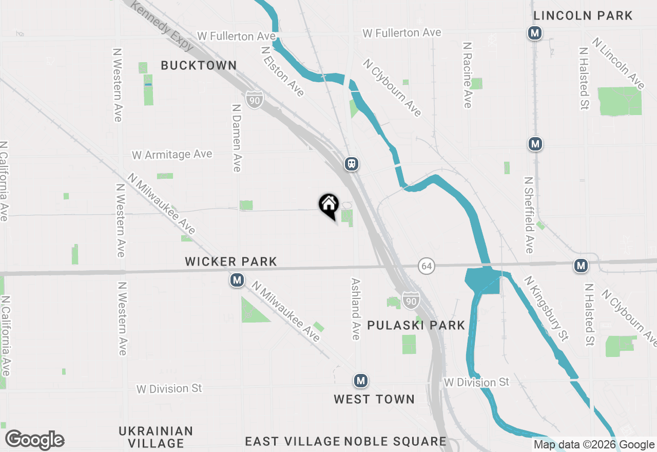 Map of 1735 N Paulina Street #404, Chicago, IL 60622