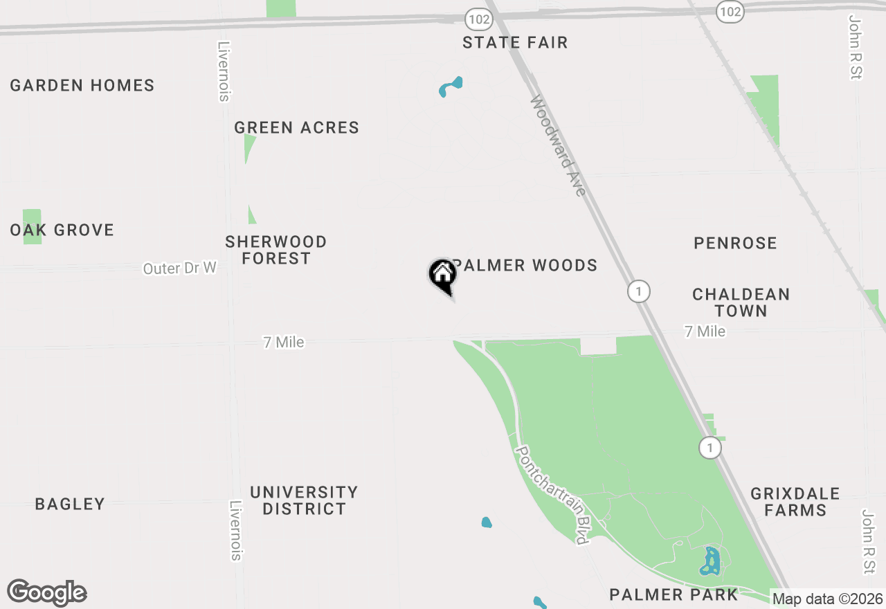 Map of 1925 Wellesley Drive, Detroit, MI 48203