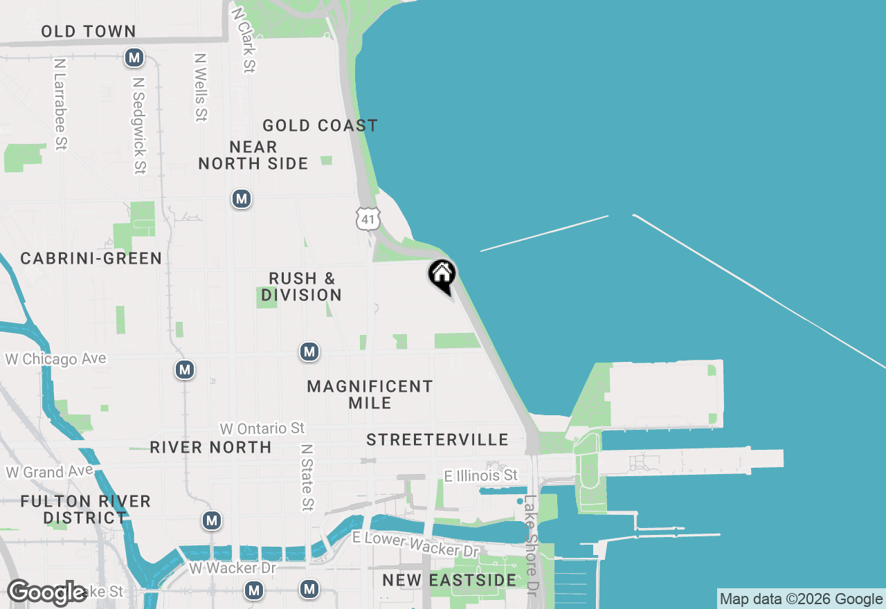Map of 257 E Delaware Place #2BD, Chicago, IL 60611