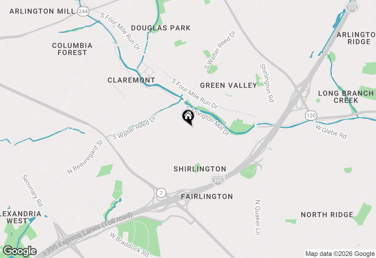 Map of 2544-D S Arlington Mill Drive #4, Arlington, VA 22206