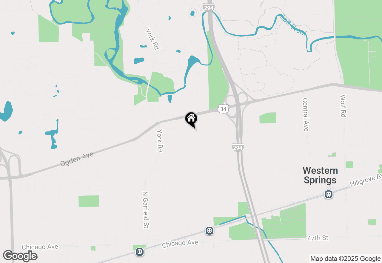 Map of 736 N Oak Street, Hinsdale, IL 60521