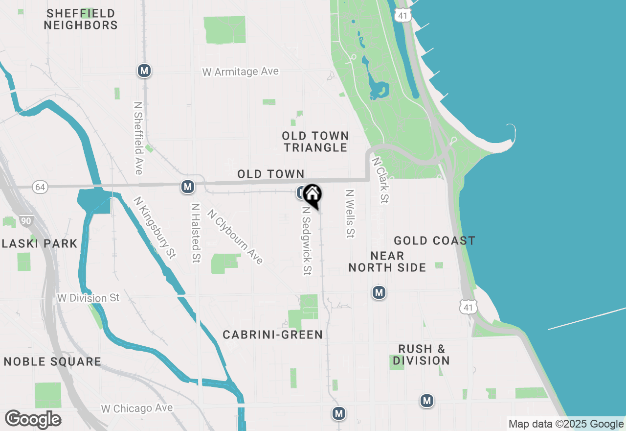 Map of 1444 N Orleans Street #5J, Chicago, IL 60610