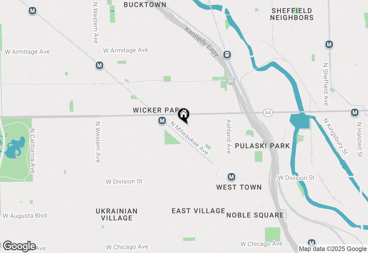 Map of 1514 N Honore Street #2B, Chicago, IL 60622