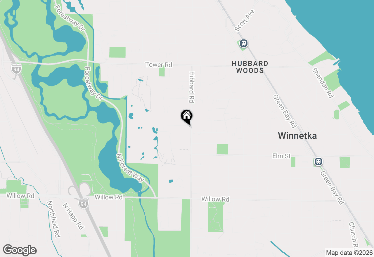 Map of 1288 Sunview Lane, Winnetka, IL 60093
