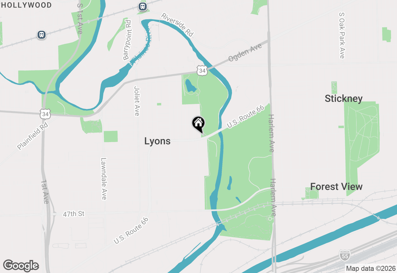 Map of 4242 Fishermans Terrace, Lyons, IL 60534