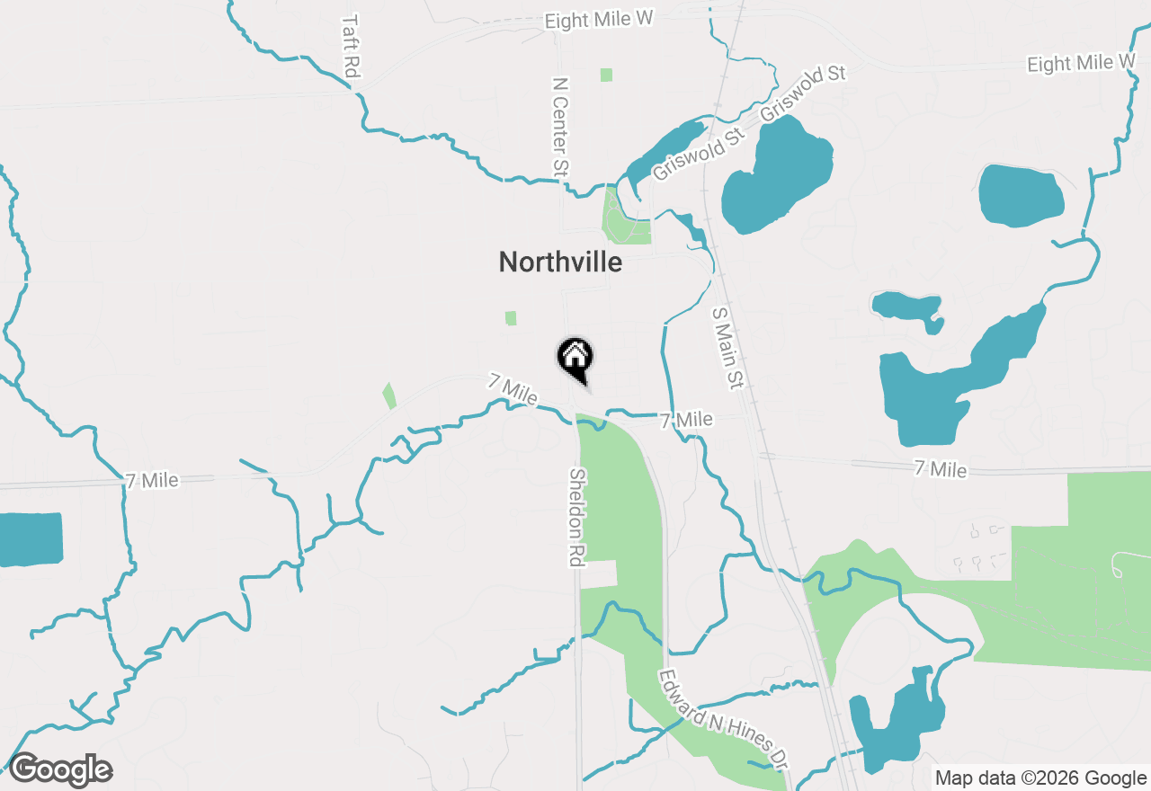 Map of 411 S Center Street, Northville, MI 48167