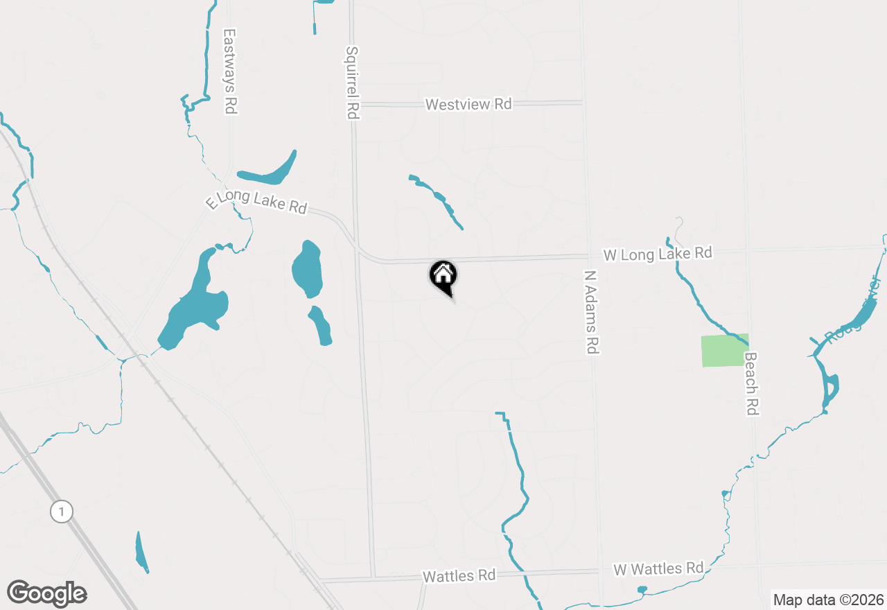 Map of 870 Highwood Drive, Bloomfield Hills, MI 48304