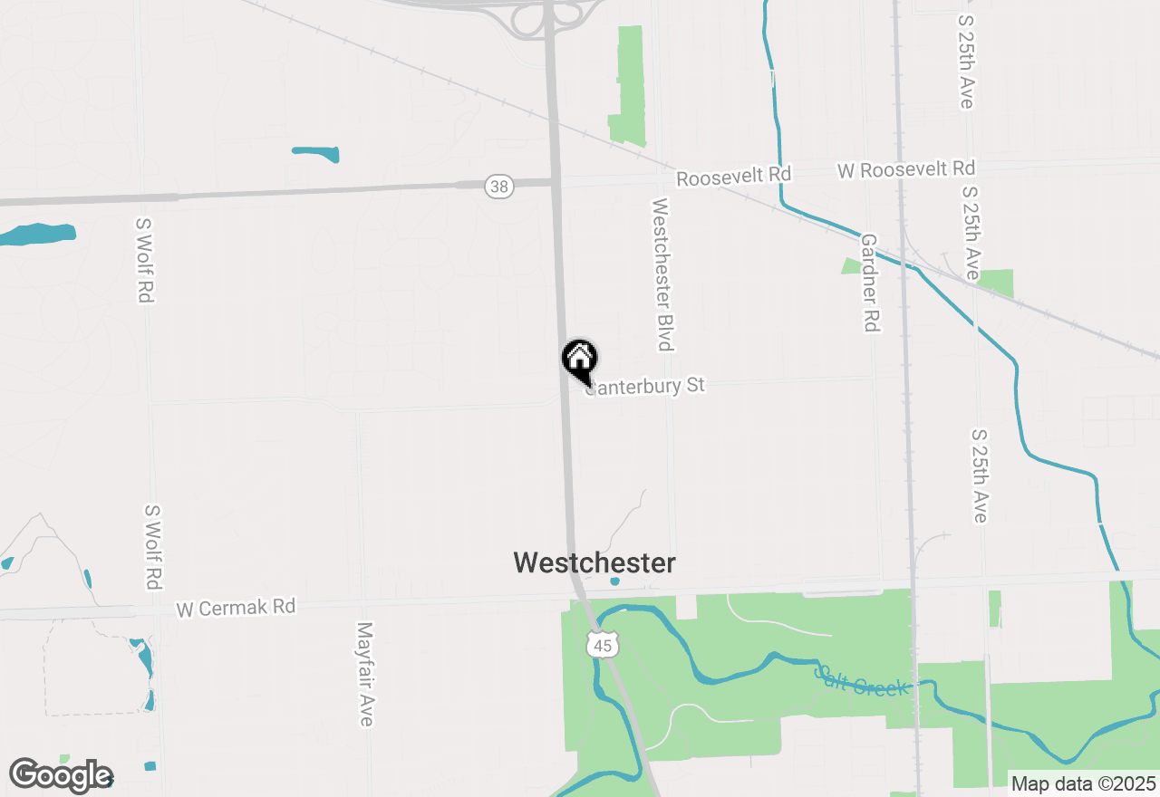 Map of 10341 Canterbury Street, Westchester, IL 60154