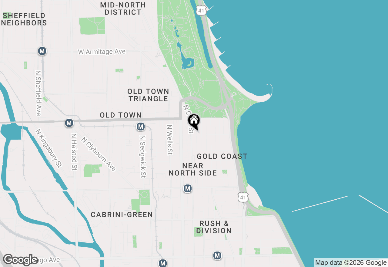 Map of 70 W Burton Place #306F, Chicago, IL 60610
