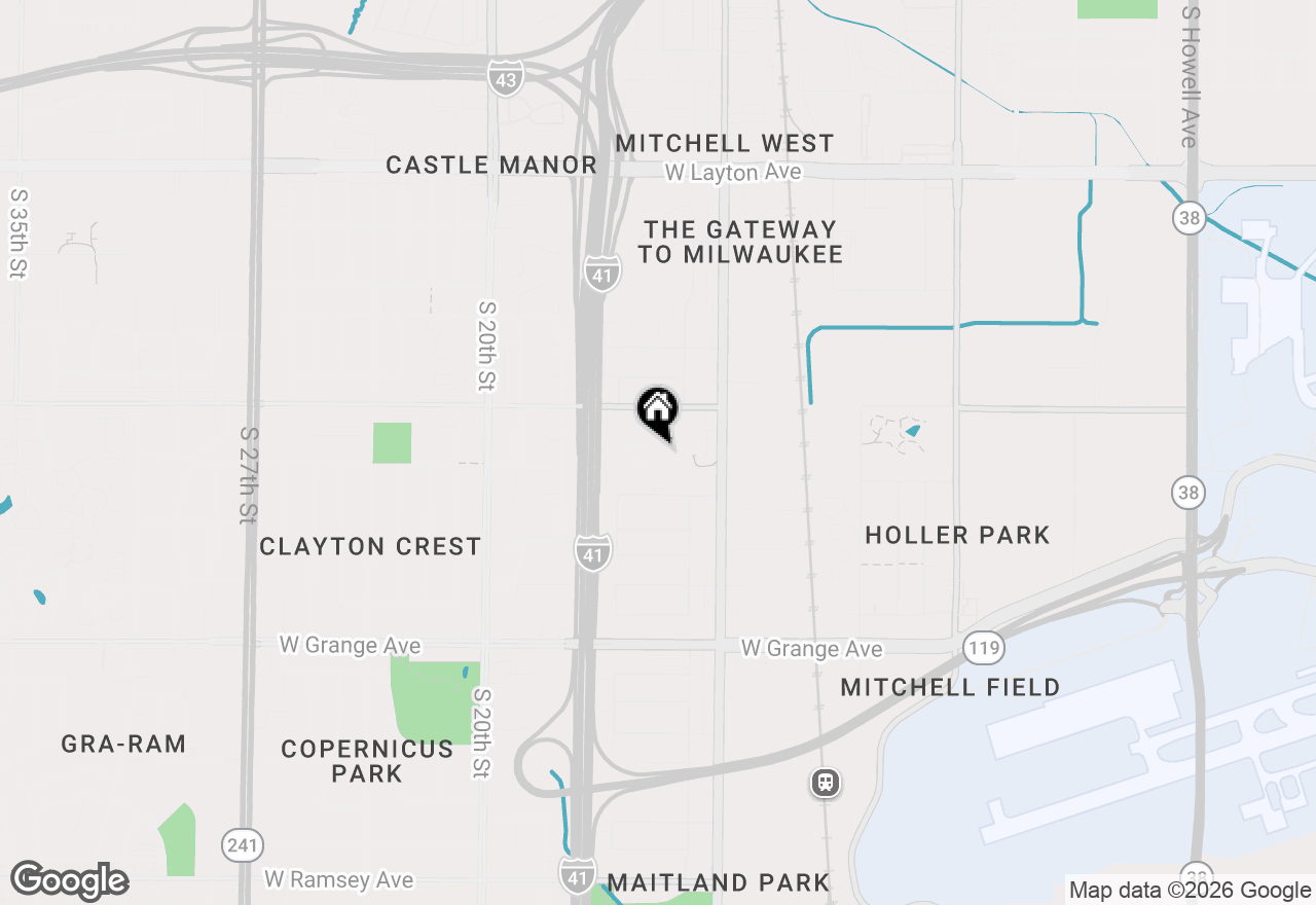 Map of 1411 W Edgerton Ave #V, Milwaukee, WI 53221