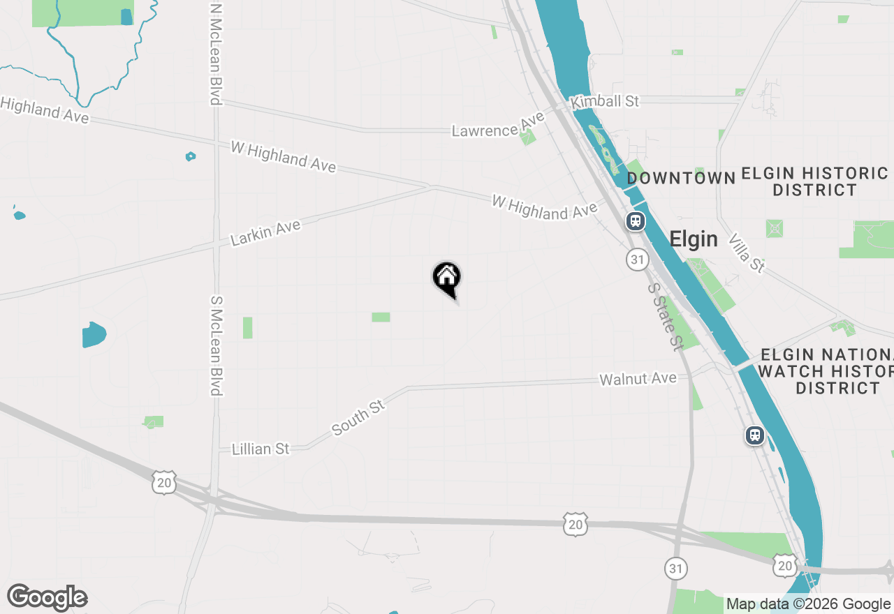 Map of 85 Wilcox Avenue, Elgin, IL 60123