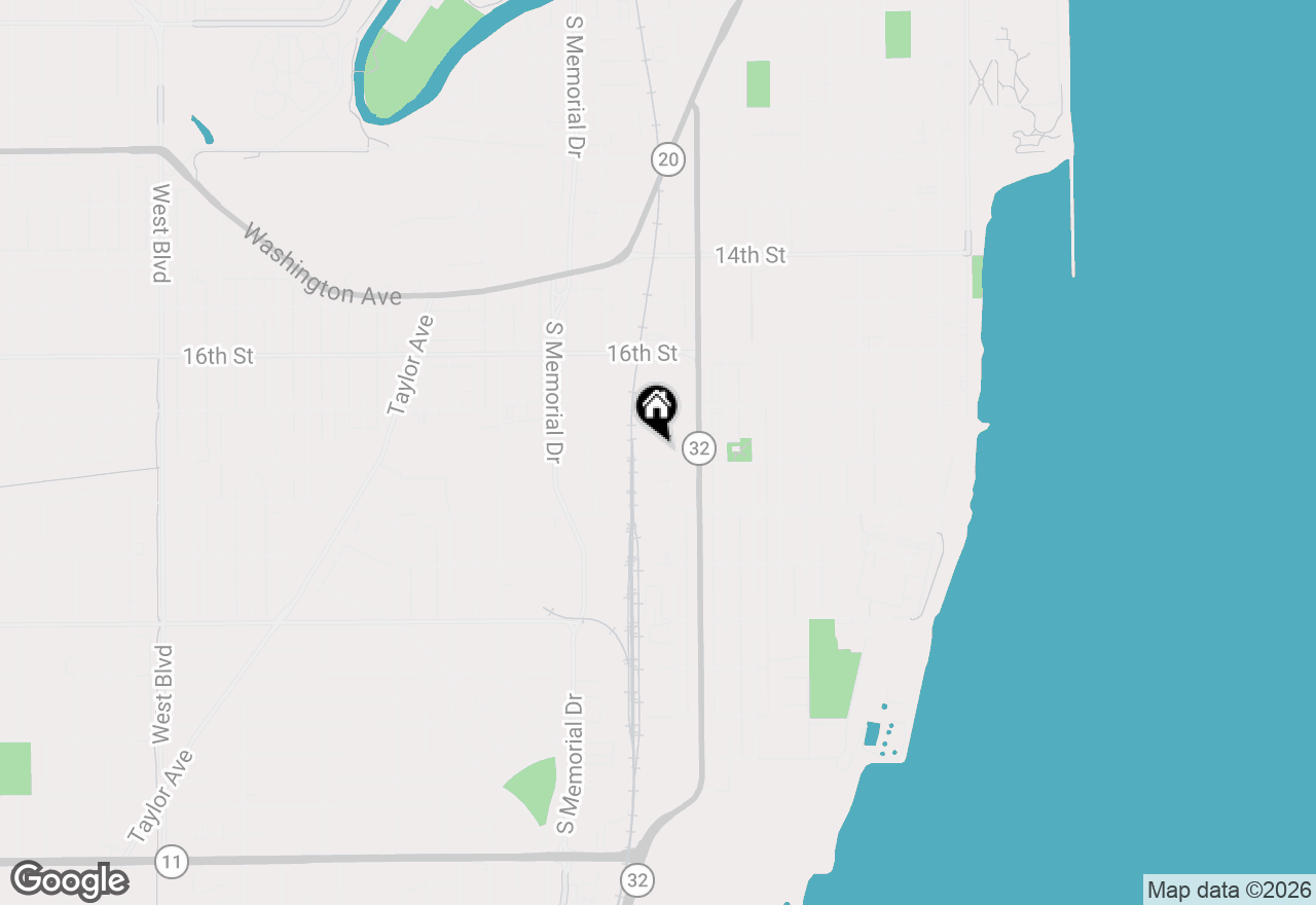 Map of 1308 18th St, Racine, WI 53403