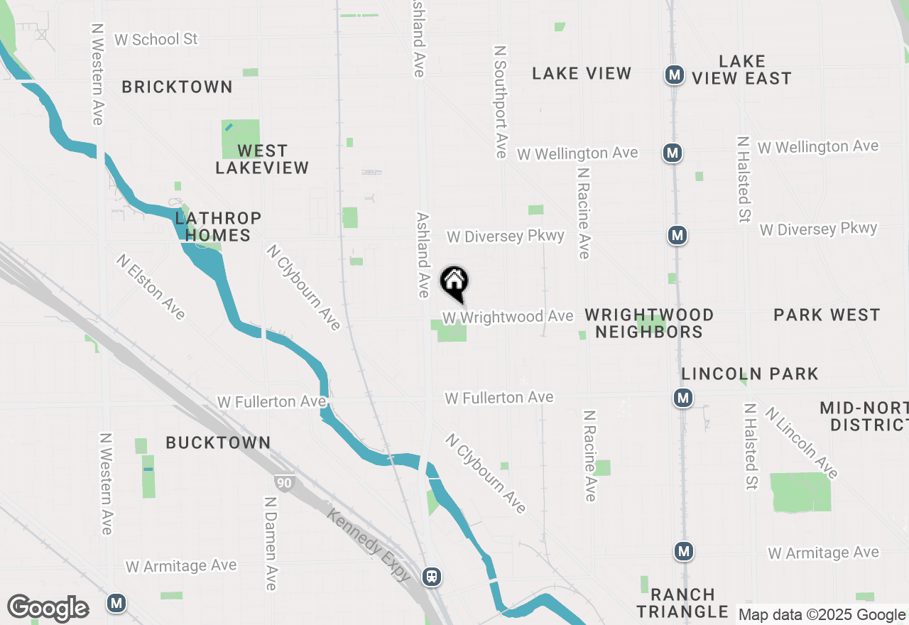 Map of 1516 W Wrightwood Avenue #1, Chicago, IL 60614