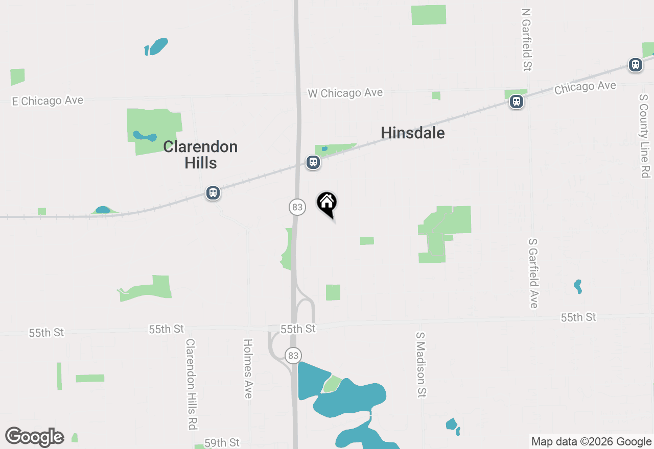 Map of 626 S Quincy Street, Hinsdale, IL 60521