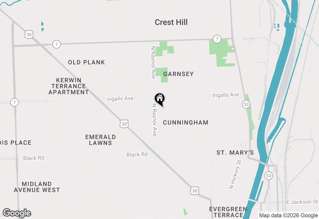 Map of 1103 Kelly Avenue, Joliet, IL 60435